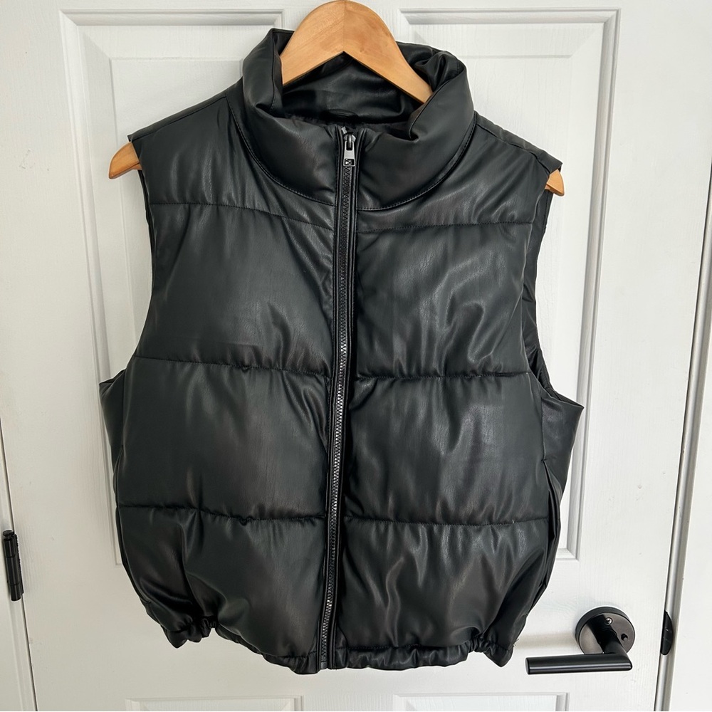Black Puffer Vest- never worn